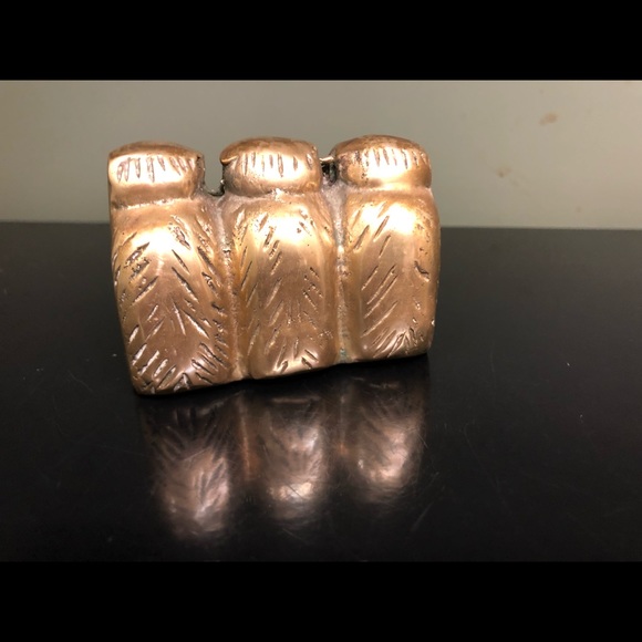 Vintage Three Wise Monkeys Small Brass Statue - Picture 3 of 15